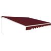 GYMAX Tenda da Sole per Esterno a Bracci Estensibili, Tende da Sole con Manovella, con Tettuccio Impermeabile e Protezione Solare, Tenda da Sole Angolo regolabile Avvolgibile (Rosso, 3 m x 2,5 m)