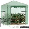 Outsunny Serra per pomodori con porta e finestra da arrotolare in acciaio PE verde scuro, 238 x 178 x 240 cm