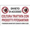 PRIVATO CARTELLO Coltura Trattata con prodotti Fitosanitari 30x20 cm