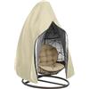 FANSU Copri Sedie per Sedia a Dondolo Sospesa, Copertura Sedie Giardino Esterno con Coulisse, 210D Oxford-Tessuto Impermeabile Anti-UV Telo Protettivo per Balcone Patio (115x190cm,Beige)