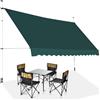 GYMAX Tenda da Sole a Bracci Regolabile in Altezza, Tenda da Sole con Manovella per Balcone, Tenda Impermeabile e Resistente al Sole, Altezza Regolabile da 2M a 3M, per Finestra (Verde, 250 CM)