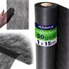 KADAX Telo pacciamatura Anti Erbacce 1 x 15 m - 50 g/m² Nero in Polipropilene - per aiuole e orto - Permeabile all'Acqua per irrigazione Senza ristagni