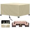 FMJTXD Coperture per Mobili da Giardino Impermeabile, 420D Tessuto Oxford Copertura Tavolo Giardino, Esterno Antivento Telo Copri Tavolo Arredo, Rettangolare (Beige 200x120x90cm)