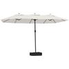 vidaXL Ombrellone a Doppia Testa con LED Bianco Sabbia 449x265 cm, ombrellone a Doppia Testa con LED, ombrellone a Doppia Testa, ombrellone da Giardino