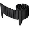 Garronda Rollborder Recinzione in legno flessibile 200 x 20 cm bordatura giardino bordura per aiuola staccionata in legno cordolo Decorazione da frutteti Palizzata GD-0149 Grafite