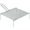 Generico Graticola Camino in Tondino di Acciaio Cromato con Piedi, Ideale per Barbecue e Arrostire, Resistente e Pratica. (30x35 cm)