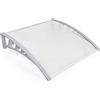KEVO Tenda per porta d'ingresso, tetto Marquise in policarbonato, porta resistente, protezione contro la pioggia e i raggi UV, (60 x 100 cm), telaio grigio