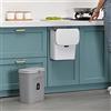 HUOLE Pattumiera per Compostaggio da Cucina da 9L, Secchio per Compost Interno, Pattumiera con Coperchio, per Appendere L'Armadio Facile da Pulire per i Rifiuti Biologici-29,5 * 16 * 26 cm-grigio-2 pz