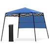 COSTWAY Gazebo Pieghevole da Giardino 210 x 210CM, Struttura in Acciaio, Altezza Regolabile, Gazebo da Esterno con Borsa, Ideale per Feste, Barbecue, Giardino e Spiaggia (blu)