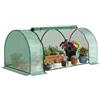 Outsunny Serra da Giardino 2x1x0.8 m con Finestre Avvolgibili Verde