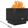 Outsunny Focolare senza fumo 48 cm portatile a legna, Nero
