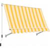 Paluplus Tenda da Sole a Caduta, Misura 301x251 cm, Senza Cassone con braccio avvolgibile e Braccetti Fermatenda, Telo Resistente 280 g/m², per Balcone e Terrazzo -3902F (Giallo e Bianco)