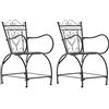 CLP Set di 2 Sedie Sheela I Sedie da Giardino in Metallo I Sedia in Metallo con Braccioli in Stile Liberty, Colore:Bronzo