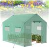 Froadp Serra da Giardino a Tubo Zincato Resistente all'inverno Casa del Pomodoro Invernale 4 Finestre Film di Plastica Miniserra con Griglia Antigelo Serra per Piante da Giardino (6㎡, 3x2x2m)