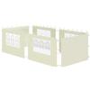 Zelsius Pareti laterali per gazebo, 3 x 6 m, 6 pezzi, colore beige, set da 4 pezzi per gazebo da 3 x 3 m, UV30, tenda da giardino con finestra, tenda pieghevole da parete con chiusura in