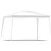 COSTWAY Gazebo da Giardino 3 x 3 M, Tendone per Feste con Struttura in Metallo, Picchetti, Corde per Vento, Impermeabile e Protezione UV, per Feste, Barbecue, Giardino e Spiaggia, Bianco