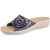 Fly Flot Ciabatta Donna in Microfibra con Fiore e Strappo Regolabile, Fodera Traspirante, Sottopiede Imbottito in Pelle, Sandali, Turchese, 35 EU