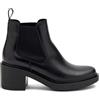 FRAU 80n3 Stivaletto Plateau Pelle Nero Elastico Tacco Largo 6cm 23 - Taglia Scarpa 39 EU Colore Nero