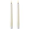UYUNI Piffany Copenhagen Uyuni Lighting Taper - Set di 2 Candele a LED, 2,3 x 20 cm, in Vera Cera Avoria, Funzione Timer per 6 Ore, Nessun Rischio di Incendio, Fuliggine o Odore
