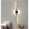 AstrizLamp Applique da Parete LED Interno, Moderna Nero Lampada da Parete soggiorno Linea Lunga Up Down Lampada a Muro Alluminio 3 Colori Dimmerabili per Camera da Letto Soggiorno Corridoio 60cm
