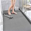 SHIJHUI Tappetino antiscivolo con drenaggio, grande rete in tessuto, gomma cava, anti-muffa per bagno/cucina/piscina, tappetino doccia in PVC con scarico (Grigio, 90 x 120 cm)