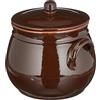 Colì Maioliche e Terrecotte dal 1650 Pentola Bombata in Terracotta con Coperchio Brunella, Marrone, 16x16x20 cm - Colì Maioliche e Terrecotte dal 1650