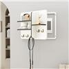 YXLYFDLY Copri Scatola Fusibili Decorativi Per Parete, Copri Quadro Elettrico In Legno Massello Con Ripiano, Robusto Copri Scatola Interruttori Con Ganci Per Ingresso Soggiorno, Indeformabile(White1,40x30cm/15