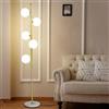 Asdfeop Lampada da terra minimalista in vetro da 66,9 con 5 sfere, base in marmo, lampada alta in vetro smerigliato con corpo in ferro, luce da terra dimmerabile E26 per soggiorno, camera da letto, studio
