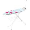 GIMI Prestige Asse da Stiro, con Portacaldaia, con Griglia Portabiancheria, per Mancini, con Antenna Tendifilo, Regolabile in Altezza, Metallo, Colori assortiti, Taglia Medium, piano 122x38 cm