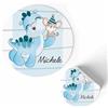 FERDINANDO FAMA' FAMÀ - Etichette Adesive Personalizzate Compleanno Bimbi Dinosauro Ø 38 mm - Sticker Personalizzati con Nome e Data 175pz