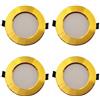 Generic Faretto da Incasso a LED Commerciale da 1 Pollice, Dorato, con dimmer a 3 Colori, per soffitto, luci per Fori di casa, Confezione da 1/4 Pezzi