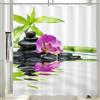 Vgzsyomqib Tenda Doccia Antimuffa Stoffa Impermeabile Zen Tende Doccia Grande con Occhielli e Anelli Lavabile Lavatrice 240x200 cm Bamboo Tenda Vasca da Bagno Tessuto Poliestere, Verde Bianca