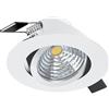 Eglo LED faretti da incasso Saliceto, spot da soffitto dimmerabile, rotondo, piatto, alluminio bianco, luce neutra, Ø 8,8 cm
