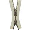 Erlif Cerniere lampo a 2 vie, in metallo brunito, cerniera divisibile a 2 vie, beige chiaro, 307, 65 cm
