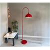 bamyum Gorkiede Lampada da Terra in Metallo, Terra per Soggiorno, Camera da Letto, dei Bambini con Attacco E27, Larghezza 30 cm, Paralume Regolabile, Rosso
