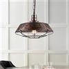 iDEGU - Lampadario a sospensione E27 industriale, diametro 36 cm, lampada a sospensione vintage per soggiorno, cucina, ristorante, caffè e bar, rame ruggine