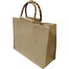 Enigmaire Borsa Juta con Manico in bambù Artistico,Borsa Juta da Rivestire Uncinetto,Borsa Juta Manici,Borsa da Donna in Juta,Tote Bag Tela,Multiuso Pochette in Iuta,Borsa per La Spesa Portatile