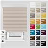 Estika Tenda a rullo giorno e notte con foratura - 50 x 220 cm - Rosa beige - montaggio a soffitto o parete, tessuto a doppio strato, semi-trasparente, per interni, per finestre