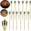 YRHome 12 fiaccole da giardino in bambù per esterni, torcia da giardino, fiaccola, fiaccole a olio, altezza 90 cm, con stoppino, olio per lampada, ricaricabile, decorazione da giardino
