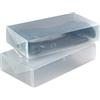 Wenko 6010100 Contenitori per Stivali, Set 2 Pezzi, Polipropilene, 52 x 11 x 30 cm, Trasparente