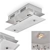 hofstein Plafoniera LED Liestal, plafoniera moderna in metallo/plastica in nichel opaco/bianco/chiaro, apparecchio a 2 fiamme, 800 lumen (totale), 3000 Kelvin, 2 x GU10 max. 5 watt (lampadina inclusa)