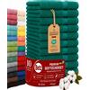 Betz Set di 10 lavette Premium misura 30 x 30 cm 100% cotone Colore Verde smeraldo