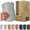 MeriWoolArt Corda Macramè Grigio Chiaro 3mm 200m - Fil di Cotone Colorato - Spago Macrame di Corda Singola - Filato Morbido Macramè Cotone Riciclato Oeko-Tex - Macramè Arredamento per Casa Boho