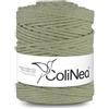 ColiNea, cordoncino in cotone con anima in cotone, intrecciato, 5mm, 100m (Verde oliva, 200m)
