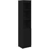 vidaXL Credenza Rovere Nero 37,5x35x180 cm in Legno Multistrato, Mobile, mobiletto Laterale, mobiletto portaoggetti Alto, mobiletto portaoggetti