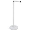 VR VETRINEINRETE Vetrineinrete® Piantana porta rotolo da bagno con vano scorta salvaspazio da terra per wc in metallo (Bianco)