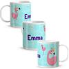 LolaPix Tazza Flamingo Personalizzata con Nome. Ritorno a Scuola. Plastica. Vari Disegni. Flamingo