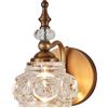 OOWOKS Applique vintage per interni, lampada da parete in metallo con paralume rotondo in vetro, lampada da comodino retrò in ottone, lampada da parete decorativa in cristallo per camera da letto,D'oro