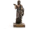 Veronese Design Statuetta in miniatura in resina dipinta a mano con finitura bronzata del dio greco Asclepio della medicina, 9,7 cm