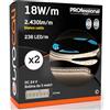 Eurocali Striscia LED 5 metri Professionale 24V 90W 18 W/mt - KIT con 2 Strisce Monocolore da 1190 LED 238 LED/mt e 12150 Lumen 2430 Lm/mt 135 lm/W - Luce Bianco Caldo 3000K (Pacco 2 Bobine da 5mt)